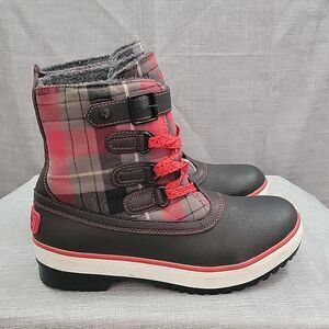 UGG Austrailia S/N 1001742 Decatur plaid boots Red / BLK waterproof women's SZ 7